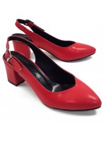 Light Yeni Sezon Kırmızı Cilt Arkası Açık Kadın Topuklu Ayakkabı 