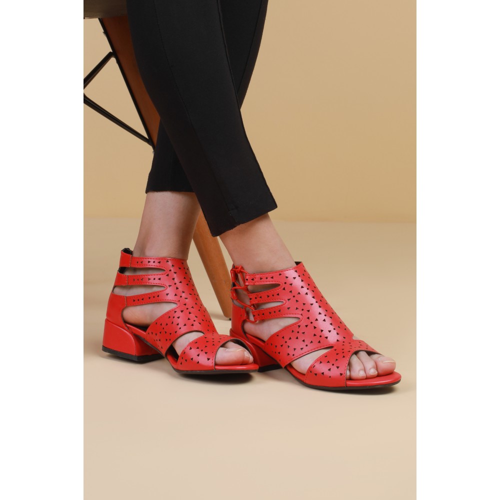 Bessy Yeni Sezon Kırmızı Kadın Sandalet