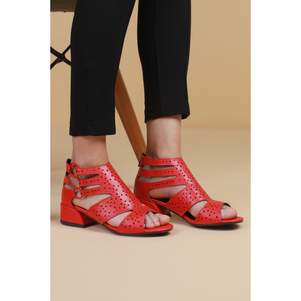 Bessy Yeni Sezon Kırmızı Kadın Sandalet