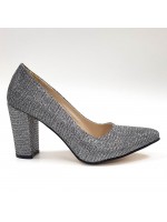 Silver Yeni Sezon Gümüş Kalın Topuk Kadın Topuklu Ayakkabı