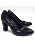 Kleter Yeni Sezon Siyah Kalın Topuk Kadın Topuklu Ayakkabı