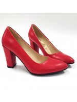 Red Yeni Sezon Kırmızı Kalın Topuk Kadın Topuklu Ayakkabı 