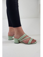Su Yeşili Rahat Kadın Topuklu Sandalet Terlik