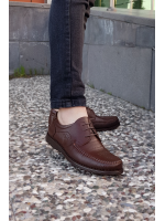 Kahverengi Hakiki Deri Bağcıklı Erkek Ayakkabı